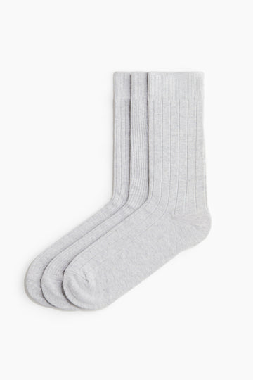 Kit com 3 Pares de Meias Cinza